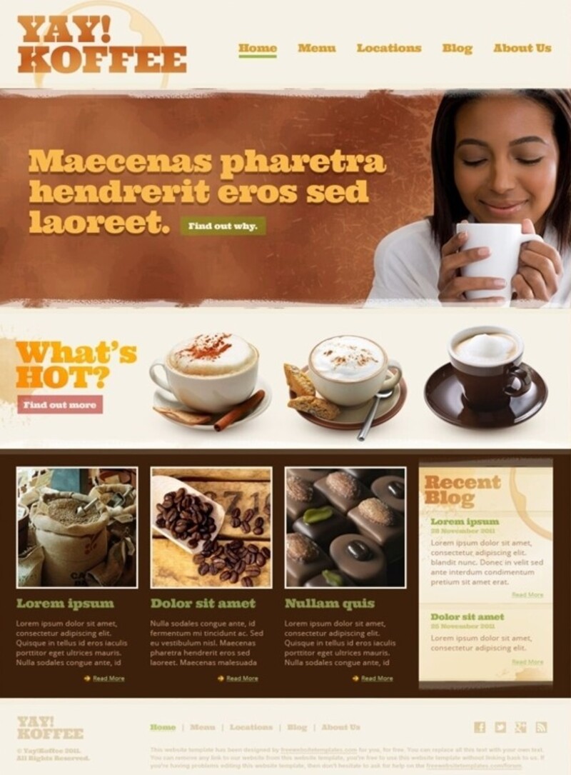 Mẫu giao diện website bán hàng cafe (Nguồn: Internet)