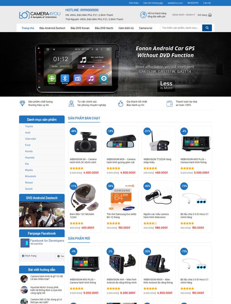 Yếu tố cần có của mẫu giao diện website bán hàng camera (Nguồn: Internet)