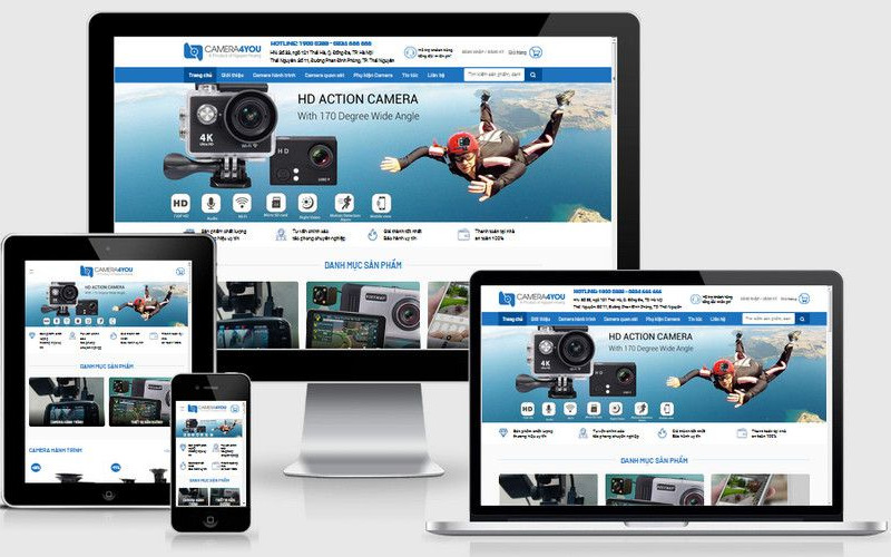 Mẫu giao diện website bán hàng camera đẹp và chuyên nghiệp (Nguồn: Internet)