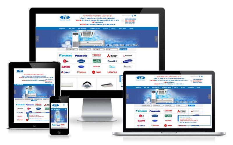 Mẫu giao diện đẳng cấp cho website bán hàng điện lạnh (Nguồn: Internet)