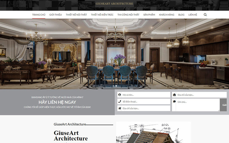 Mẫu giao diện website giới thiệu dự án kiến trúc đẹp (Nguồn: Internet)