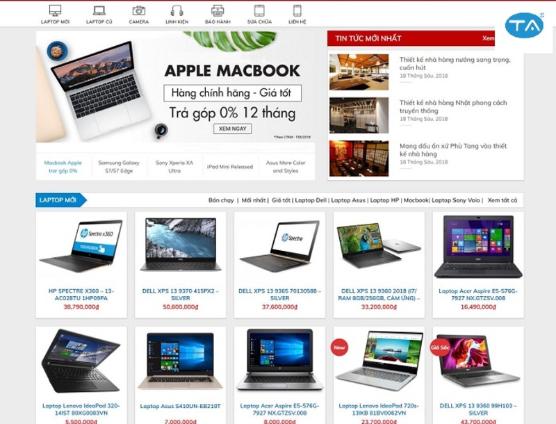 Tầm quan trọng của mẫu giao diện website bán hàng laptop (Nguồn: Internet)