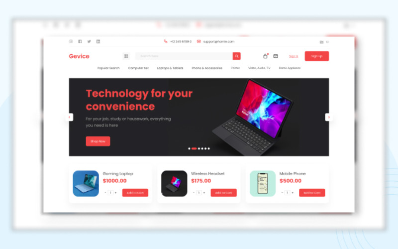 STARGET - Mẫu giao diện website bán laptop đẳng cấp (Nguồn: Internet)