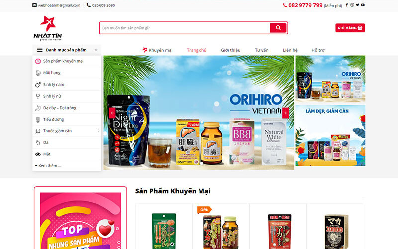 Mẫu giao diện website bán hàng nhà thuốc dễ sử dụng (Nguồn: Internet)