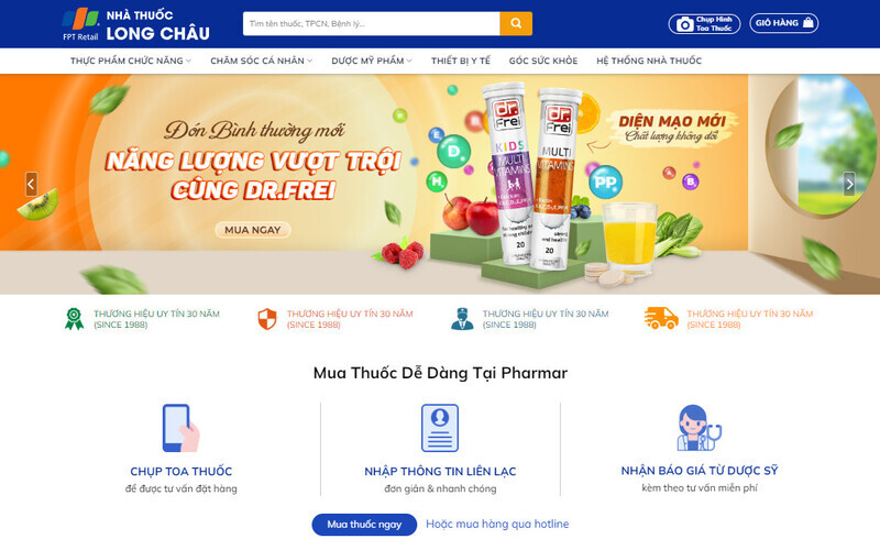 Mẫu giao diện website bán hàng nhà thuốc hiện đại (Nguồn: Internet)
