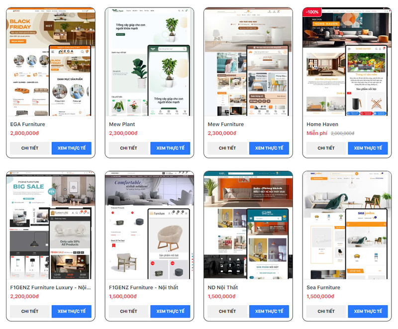 Mẫu giao diện website bán hàng nội thất (Nguồn: Internet)