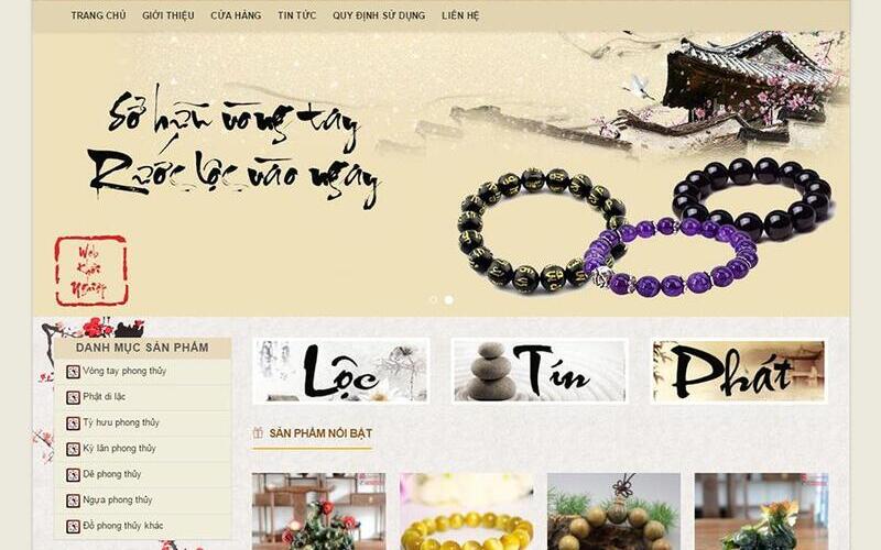 Bố cục của mẫu giao diện website bán hàng phong thuỷ (Nguồn: Internet)