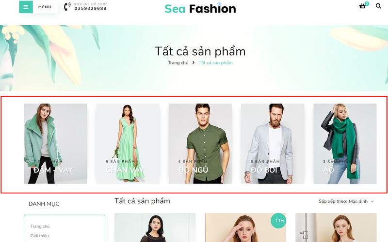 Mẫu giao diện website bán hàng thời trang (Nguồn: Internet)