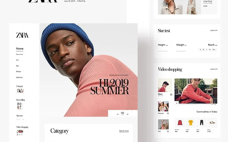 Mẫu giao diện website bán hàng thời trang Zara (Nguồn: Internet)