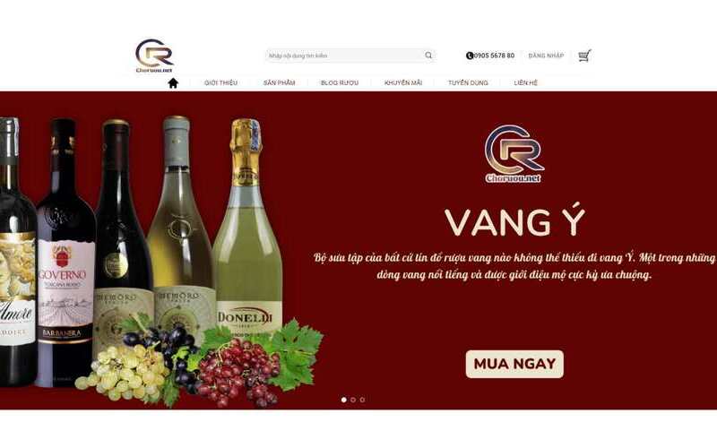 Mẫu giao diện website bán rượu (Nguồn: Internet)