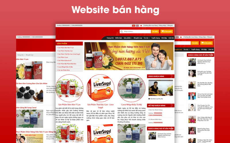 Mẫu giao diện website bán thực phẩm chức năng (Nguồn: Internet)