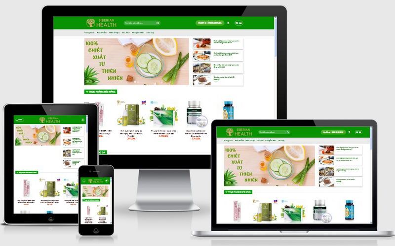 Mẫu giao diện website bán thực phẩm chức năng đẹp (Nguồn: Internet)