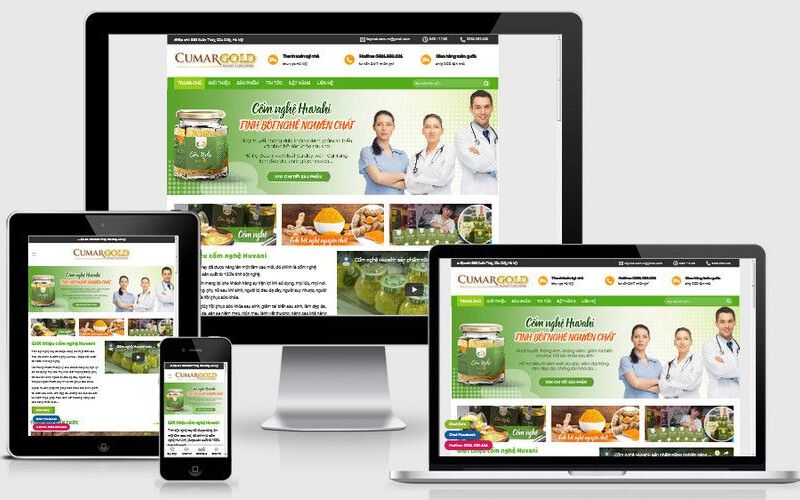 Mẫu giao diện website bán tinh bột trẻ trung (Nguồn: Internet)
