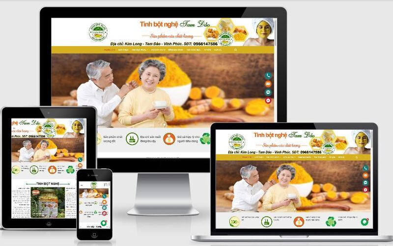 Mẫu giao diện website bán tinh bột hiện đại, chuyên nghiệp (Nguồn: Internet)