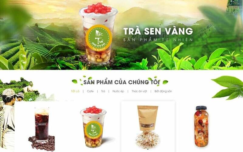 Mẫu giao diện website bán trà xanh có bố cục hài hoà (Nguồn: Internet)