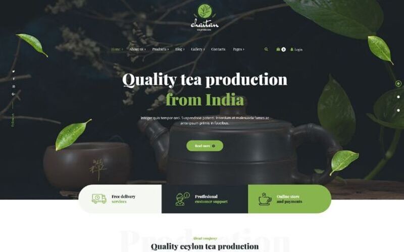Mẫu giao diện website bán trà xanh Chaitan (Nguồn: Internet)