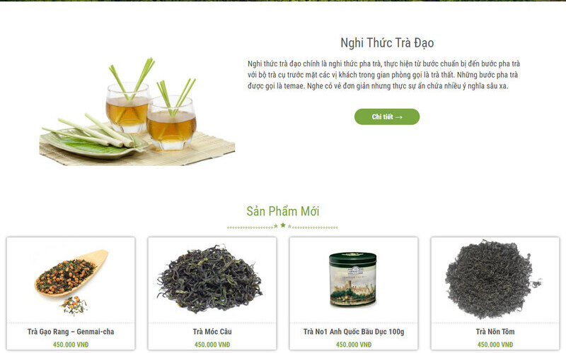Chọn mẫu giao diện website bán trà xanh phù hợp (Nguồn: Internet)