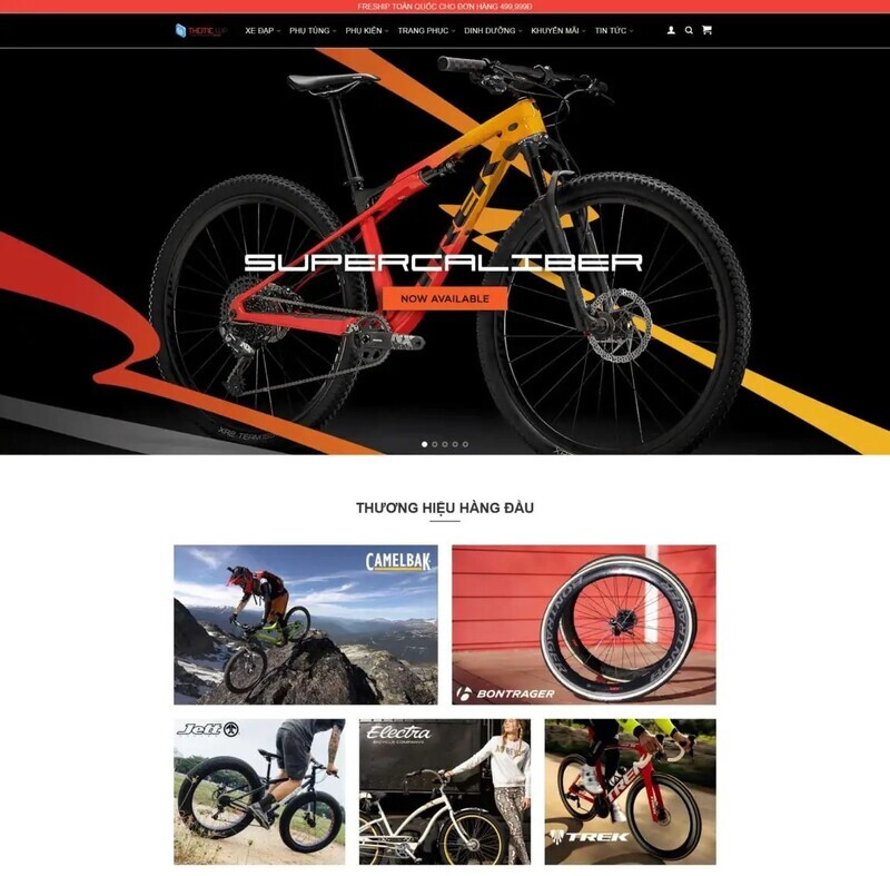 Mẫu giao diện website bán xe đạp (Nguồn: Internet)