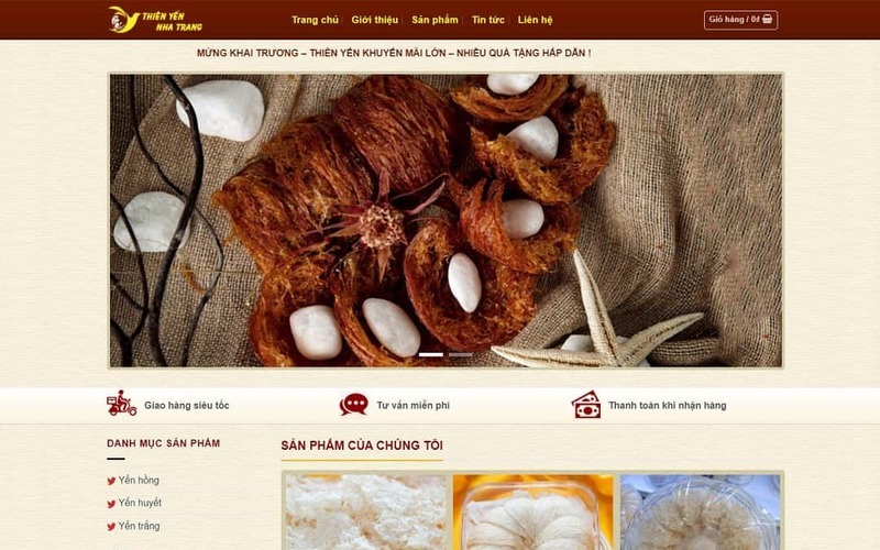 Mẫu giao diện website bán yến sào truyền thống (Nguồn: Internet)