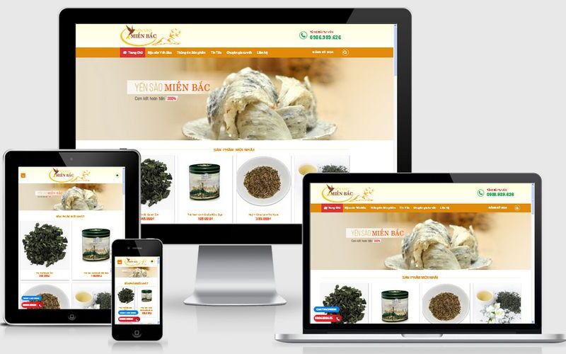 Mẫu giao diện website bán yến sào chuyên nghiệp (Nguồn: Internet)