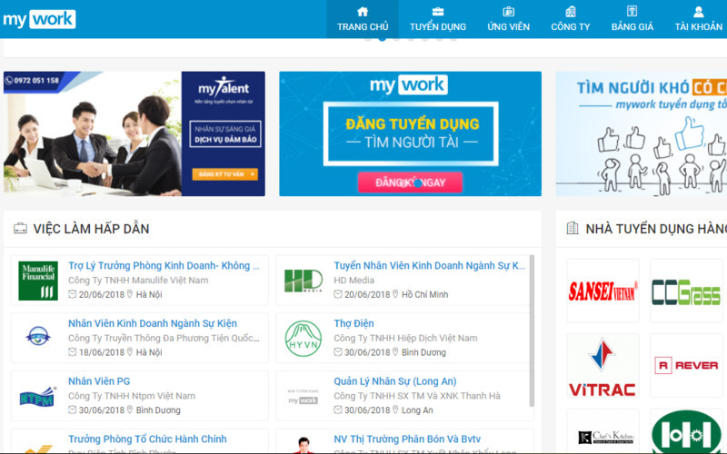 Mẫu giao diện website giới thiệu công ty tuyển dụng có đủ tính năng (Nguồn: Internet)