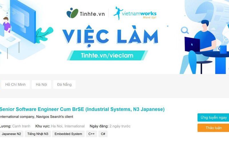 Mẫu giao diện website giới thiệu công ty tuyển dụng VietnamWorks (Nguồn: Internet)