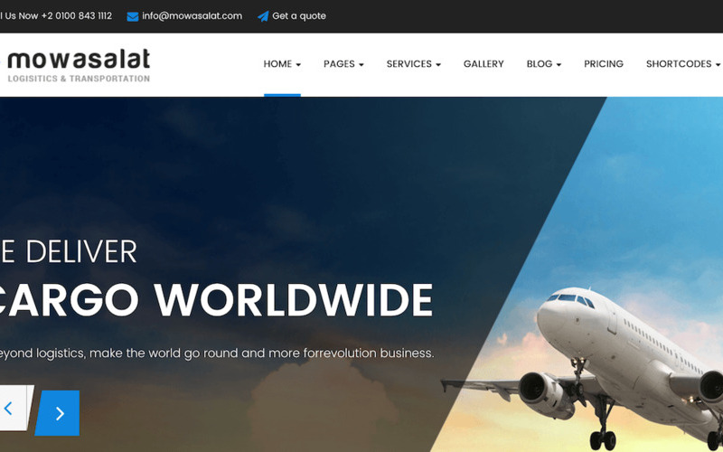 Mẫu giao diện website giới thiệu dịch vụ vận chuyển (Nguồn: Internet)