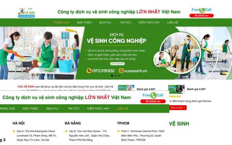 Tính năng cần có của mẫu giao diện website giới thiệu dịch vụ vệ sinh (Nguồn: Internet)