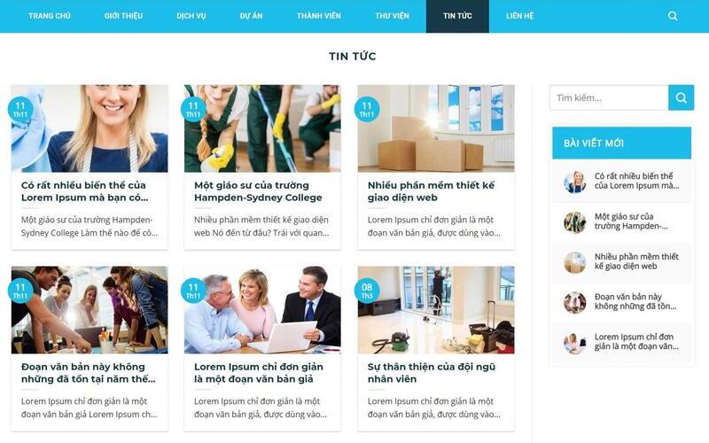 Chọn mẫu giao diện website giới thiệu dịch vụ vệ sinh phù hợp (Nguồn: Internet)