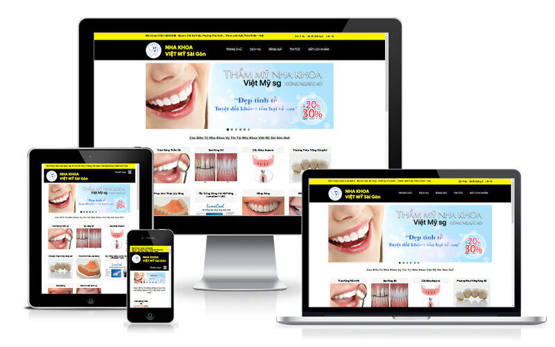 Mẫu giao diện website giới thiệu nha khoa tương thích mọi thiết bị (Nguồn: Internet)