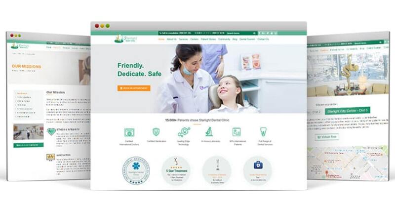 Mẫu giao diện website giới thiệu phòng khám (Nguồn: Internet)