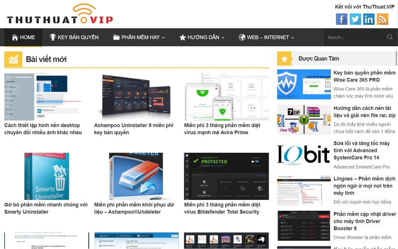 Yếu tố quan trọng của mẫu giao diện website tin tức thủ thuật phần mềm (Nguồn: Internet)
