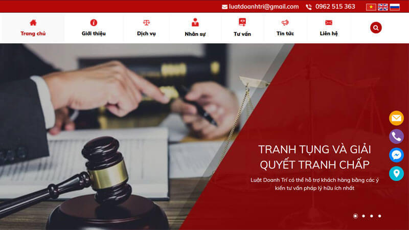 Mẫu website giới thiệu dịch vụ luật sư (Nguồn: Internet)