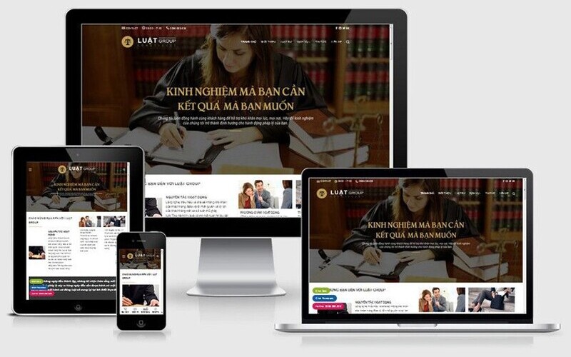 Mẫu website giới thiệu dịch vụ luật sư đẹp và chuyên nghiệp (Nguồn: Internet)