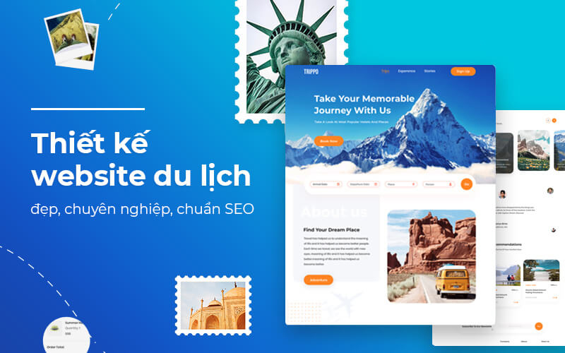 Thiết kế mẫu website giới thiệu công ty du lịch chuyên nghiệp (Nguồn: Internet)