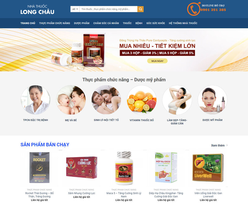 Mẫu website giới thiệu công ty dược phẩm (Nguồn: Internet)