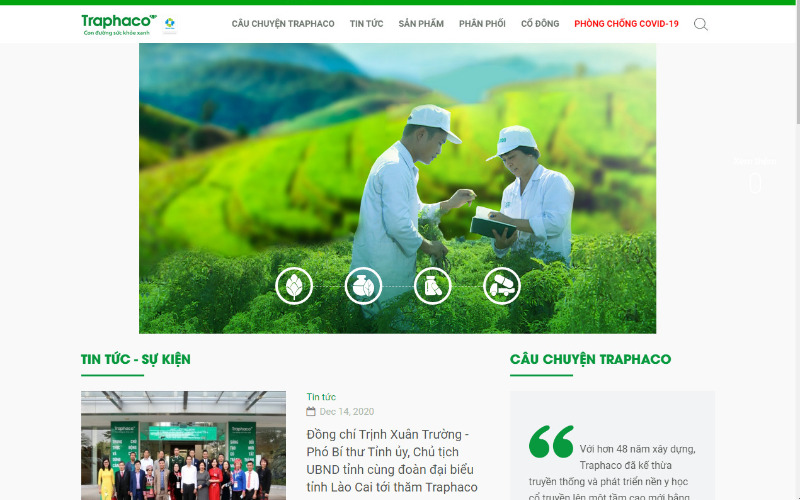 Xu hướng thiết kế mẫu website giới thiệu công ty dược phẩm (Nguồn: Internet)