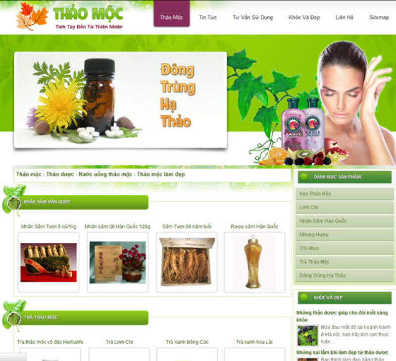 Mẫu website giới thiệu công ty dược phẩm đơn giản và sang trọng (Nguồn: Internet)
