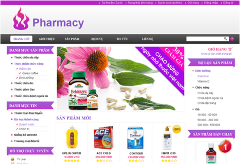 Các mẫu website giới thiệu công ty dược phẩm (Nguồn: Internet)