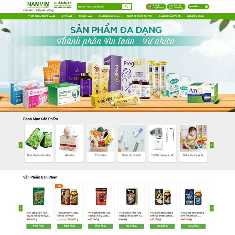 Mẫu website giới thiệu công ty dược phẩm thiết kế giao diện độc đáo (Nguồn: Internet)