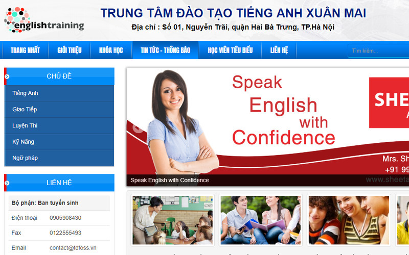 Mẫu website giới thiệu công ty giáo dục đơn giản (Nguồn: Internet)