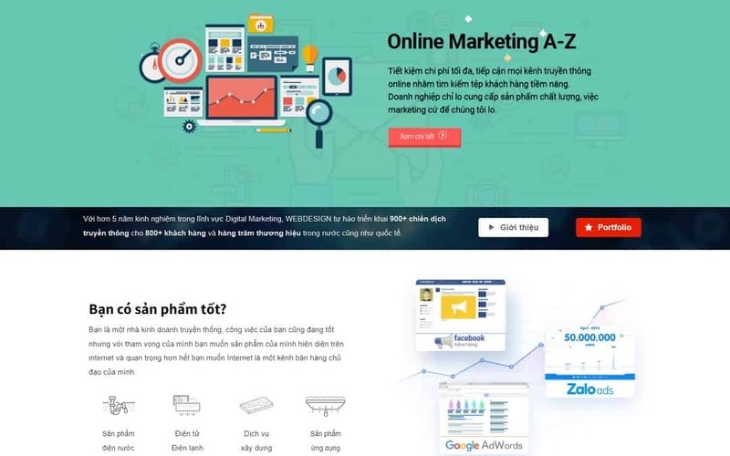 Thiết kế mẫu website giới thiệu công ty marketing chuyên nghiệp (Nguồn: Internet)