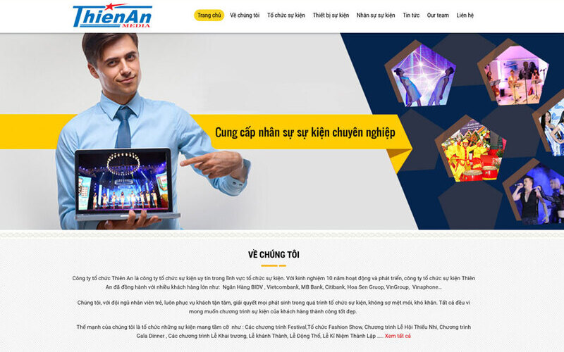 Yếu tố cần có của mẫu website giới thiệu công ty tổ chức sự kiện (Nguồn: Internet)