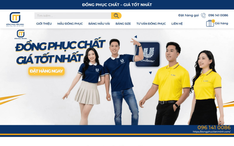 Mẫu website giới thiệu dịch vụ đồng phục (Nguồn: Internet)