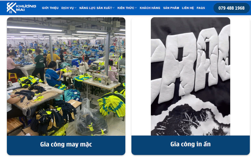 Mẫu website giới thiệu dịch vụ đồng phục đẹp (Nguồn: STARGET)