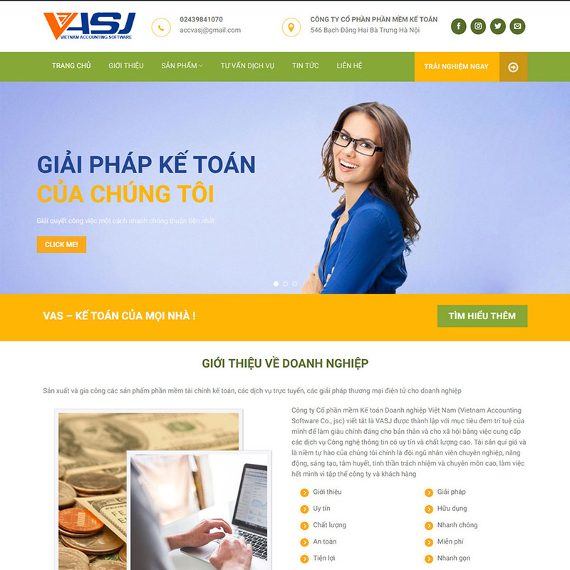 Website cung cấp dịch vụ kế toán cho doanh nghiệp lớn (Nguồn: Internet)