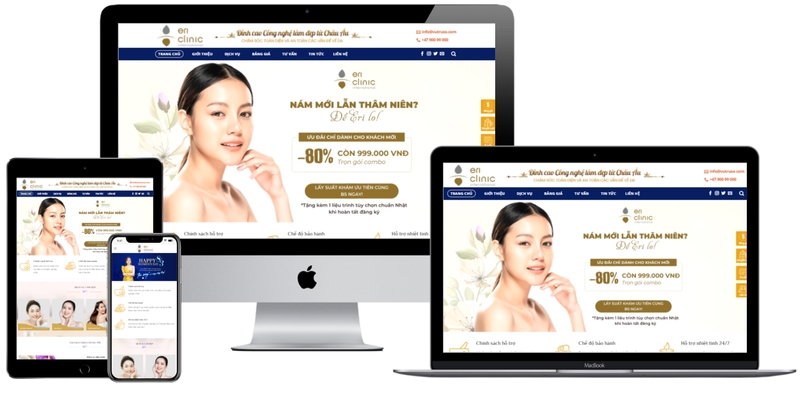 Thiết kế mẫu website giới thiệu dịch vụ thẩm mỹ viện độc đáo (Nguồn: Internet)