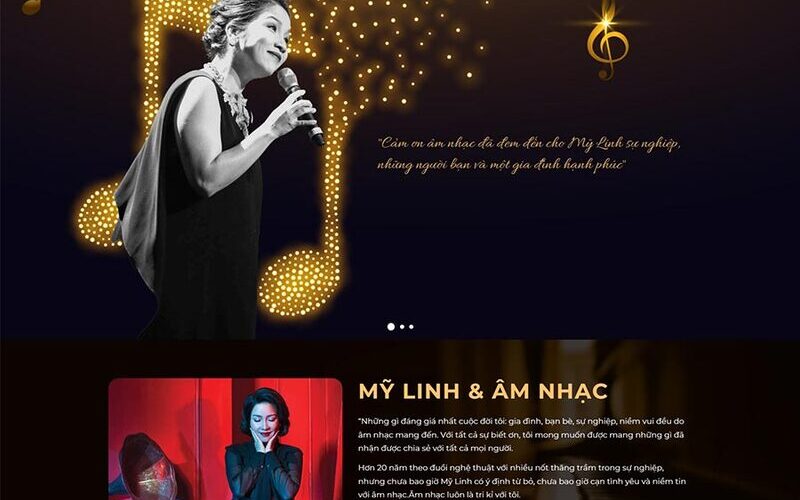 Mẫu website giới thiệu dự án ca sĩ (Nguồn: Internet)