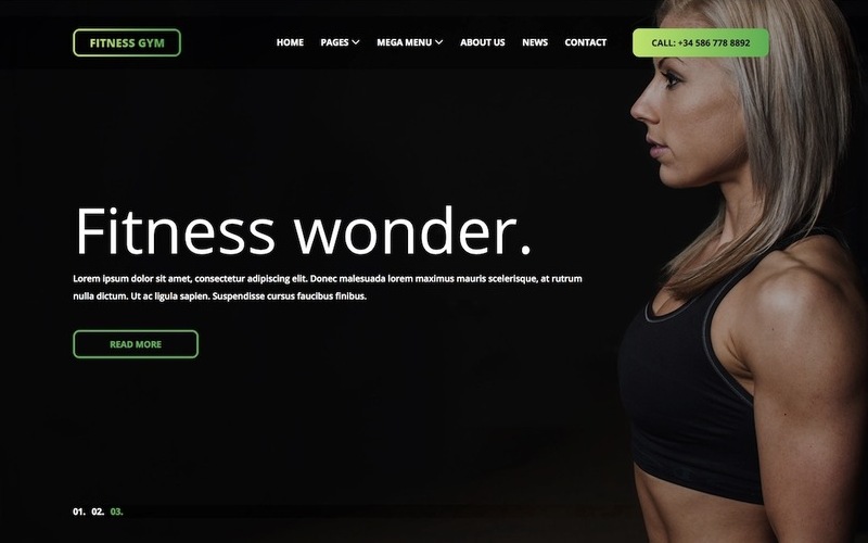 Mẫu website giới thiệu trung tâm gym (Nguồn: Internet)